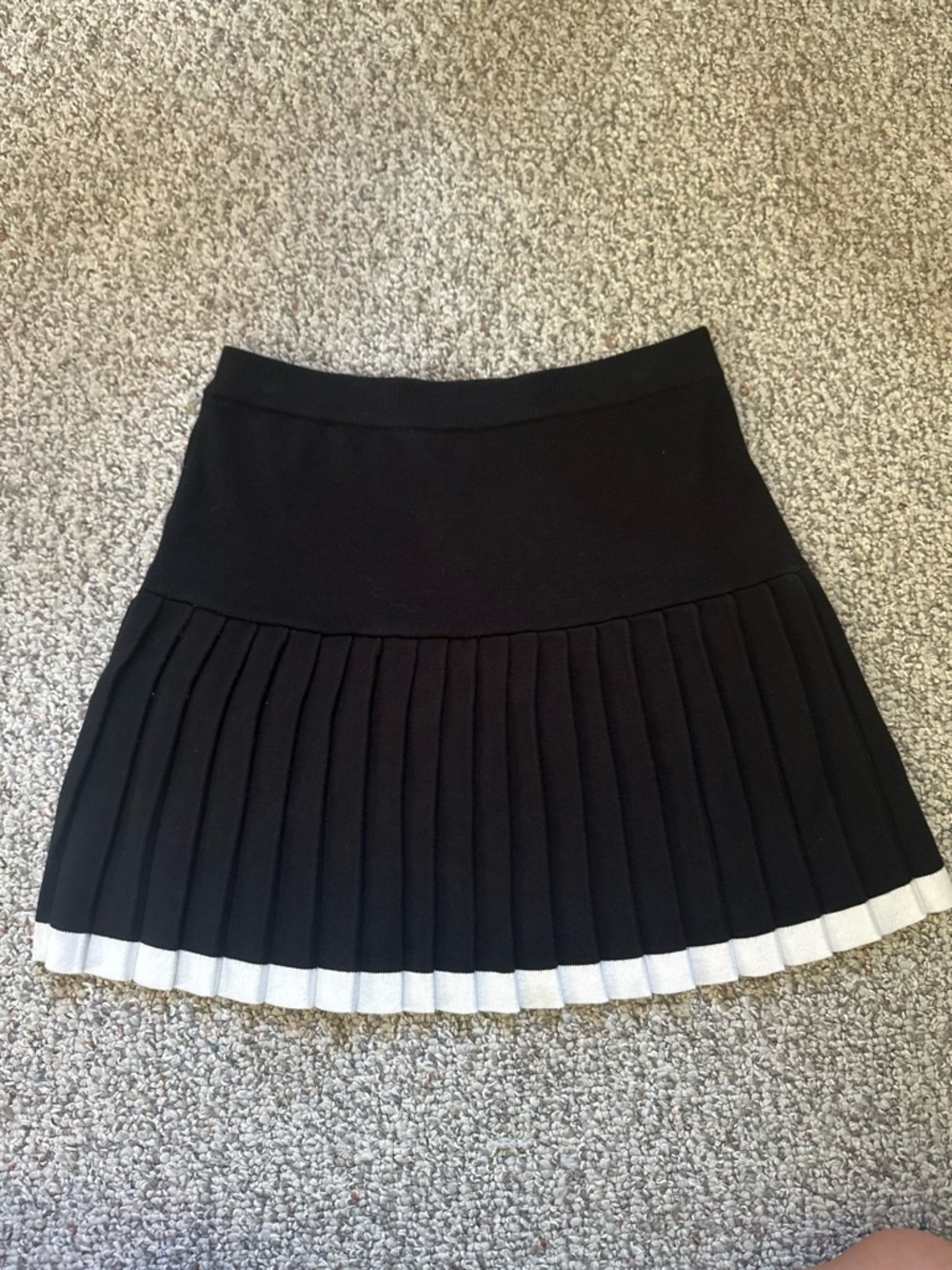Freshman Black Pleated Skater Skirt with White Trim